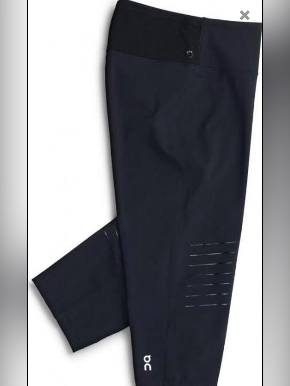 On Running Men's Navy/Black Performance leggings with Laser Vent Panels